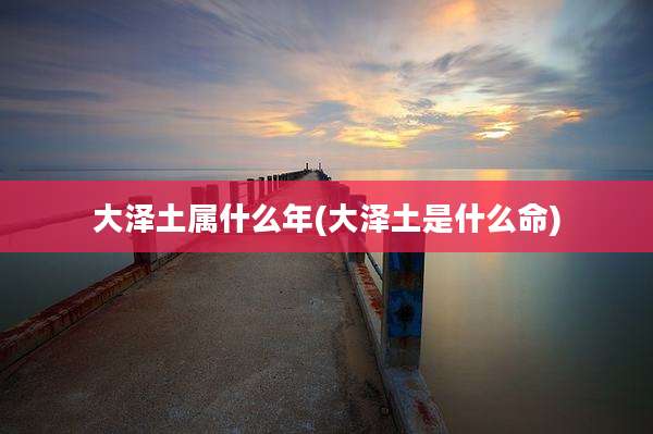 大泽土属什么年(大泽土是什么命)