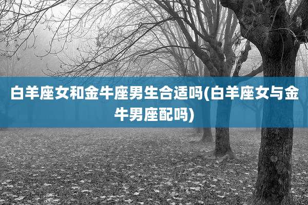 白羊座女和金牛座男生合适吗(白羊座女与金牛男座配吗)