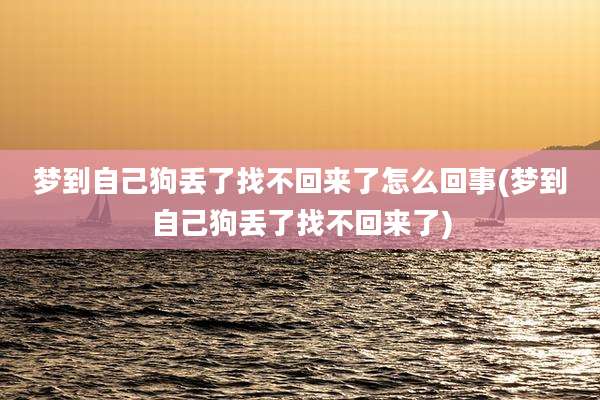 梦到自己狗丢了找不回来了怎么回事(梦到自己狗丢了找不回来了)
