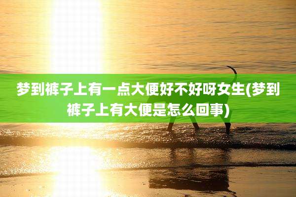 梦到裤子上有一点大便好不好呀女生(梦到裤子上有大便是怎么回事)