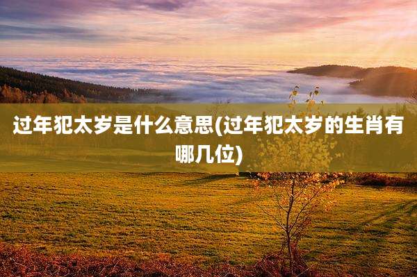 过年犯太岁是什么意思(过年犯太岁的生肖有哪几位)