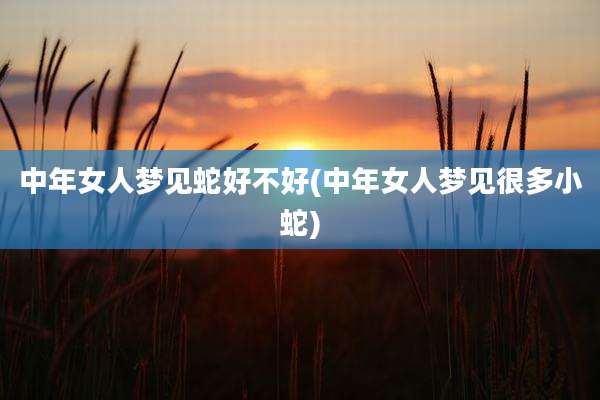 中年女人梦见蛇好不好(中年女人梦见很多小蛇)