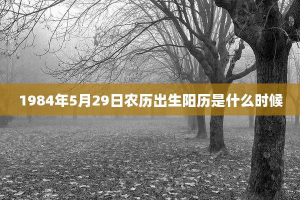 1984年5月29日农历出生阳历是什么时候