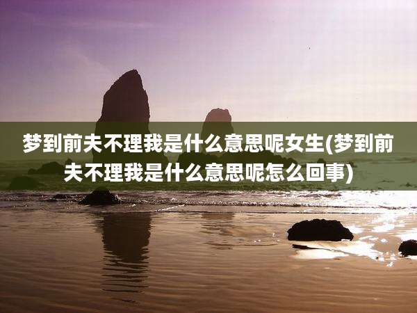 梦到前夫不理我是什么意思呢女生(梦到前夫不理我是什么意思呢怎么回事)