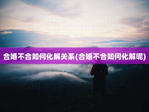 合婚不合如何化解关系(合婚不合如何化解呢)