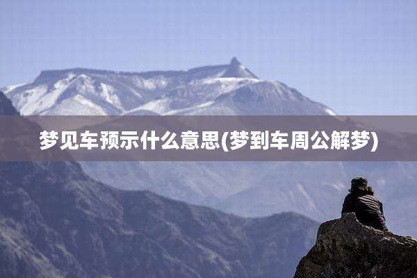 梦见车预示什么意思(梦到车周公解梦)