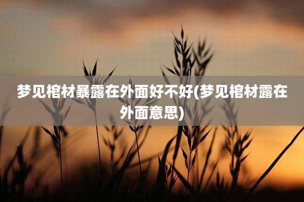 梦见棺材暴露在外面好不好(梦见棺材露在外面意思)