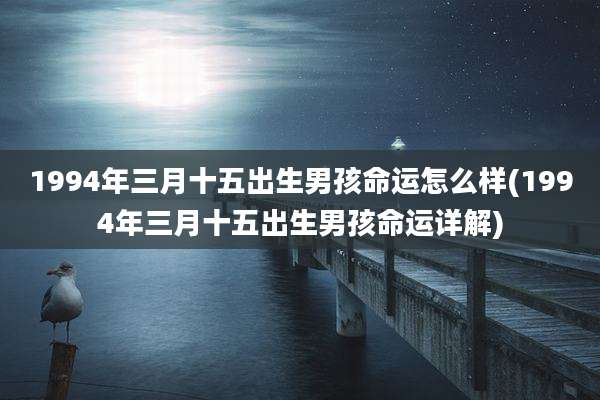 1994年三月十五出生男孩命运怎么样(1994年三月十五出生男孩命运详解)