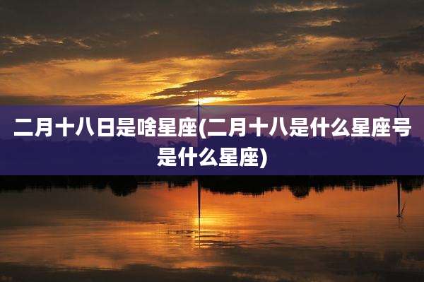 二月十八日是啥星座(二月十八是什么星座号是什么星座)