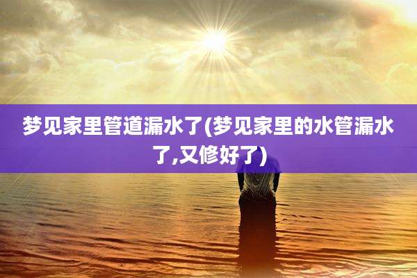 梦见家里管道漏水了(梦见家里的水管漏水了,又修好了)