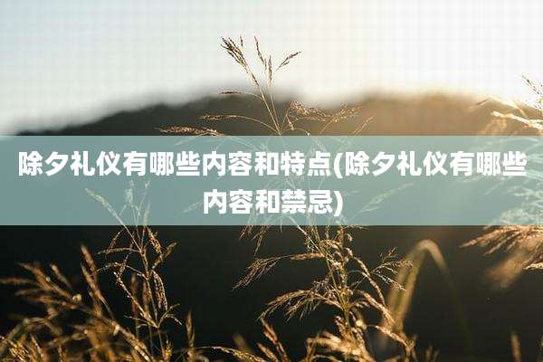 除夕礼仪有哪些内容和特点(除夕礼仪有哪些内容和禁忌)