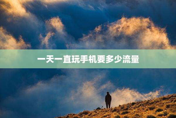 一天一直玩手机要多少流量