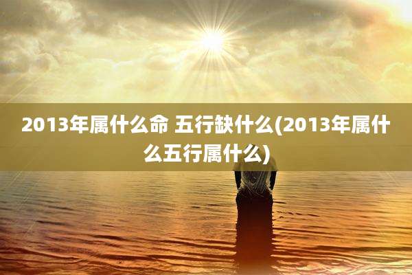 2013年属什么命 五行缺什么(2013年属什么五行属什么)