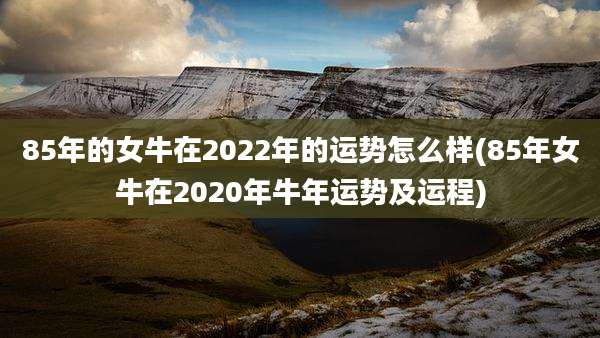 85年的女牛在2022年的运势怎么样(85年女牛在2020年牛年运势及运程)
