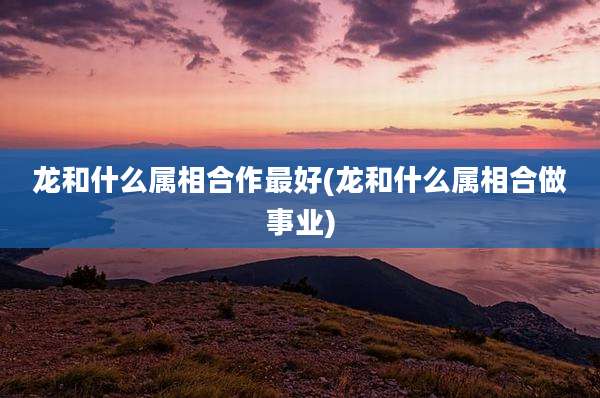 龙和什么属相合作最好(龙和什么属相合做事业)