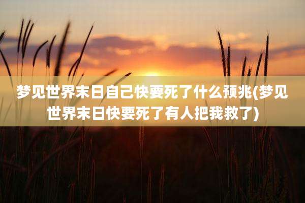 梦见世界末日自己快要死了什么预兆(梦见世界末日快要死了有人把我救了)