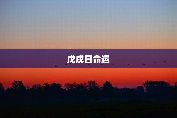 戊戌日命运