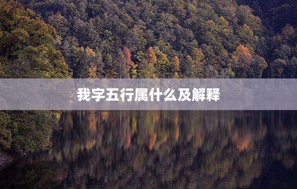我字五行属什么及解释