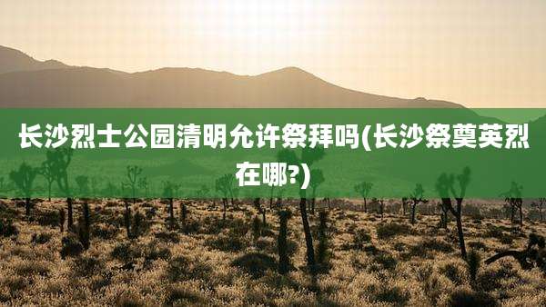 长沙烈士公园清明允许祭拜吗(长沙祭奠英烈在哪?)