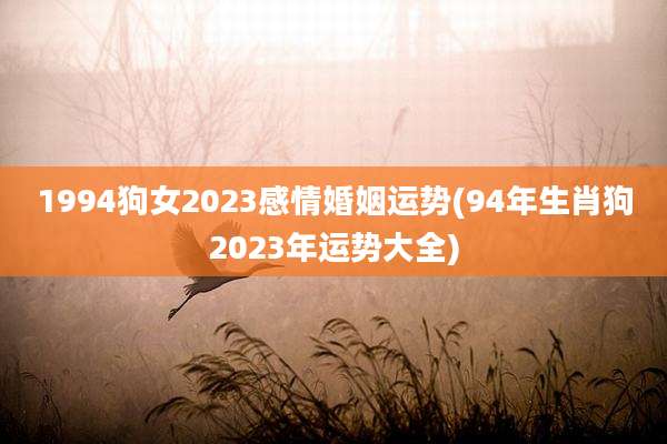 1994狗女2023感情婚姻运势(94年生肖狗2023年运势大全)