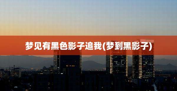 梦见有黑色影子追我(梦到黑影子)