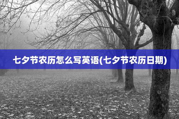 七夕节农历怎么写英语(七夕节农历日期)