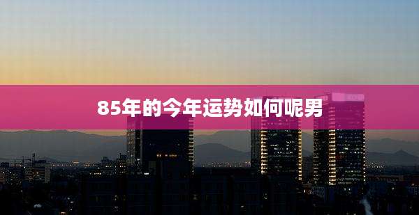 85年的今年运势如何呢男