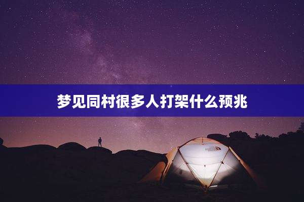 梦见同村很多人打架什么预兆