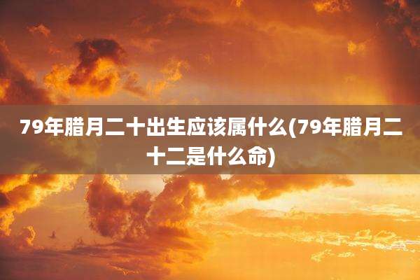 79年腊月二十出生应该属什么(79年腊月二十二是什么命)