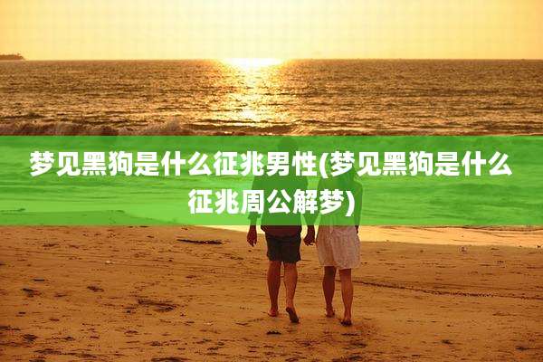 梦见黑狗是什么征兆男性(梦见黑狗是什么征兆周公解梦)