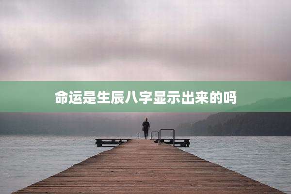 命运是生辰八字显示出来的吗