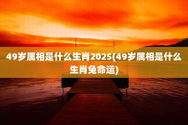 49岁属相是什么生肖2025(49岁属相是什么生肖兔命运)