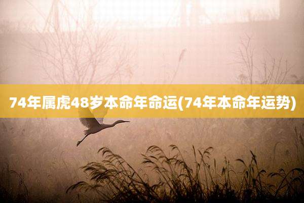 74年属虎48岁本命年命运(74年本命年运势)