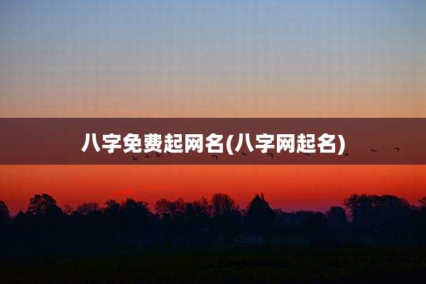 八字免费起网名(八字网起名)