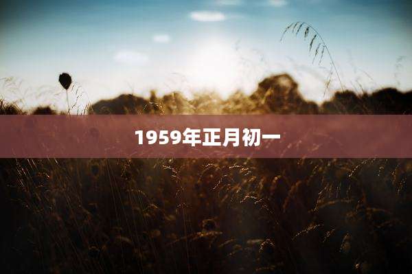 1959年正月初一