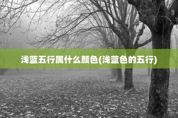 浅蓝五行属什么颜色(浅蓝色的五行)