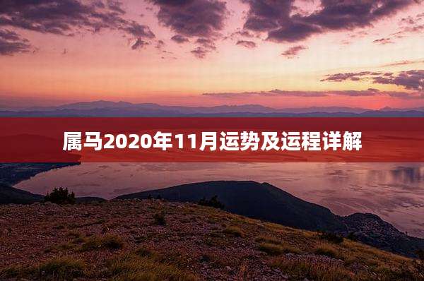 属马2020年11月运势及运程详解