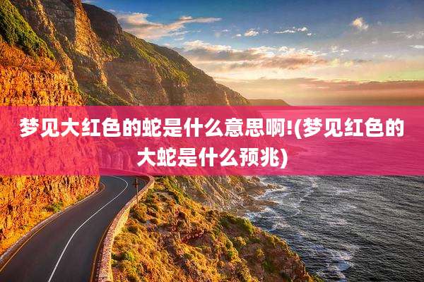 梦见大红色的蛇是什么意思啊!(梦见红色的大蛇是什么预兆)