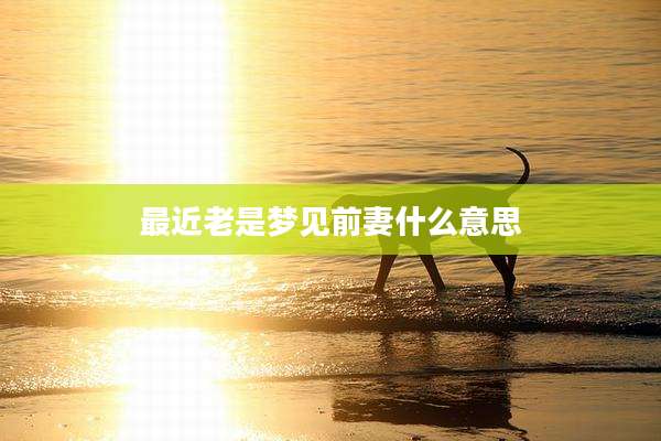 最近老是梦见前妻什么意思