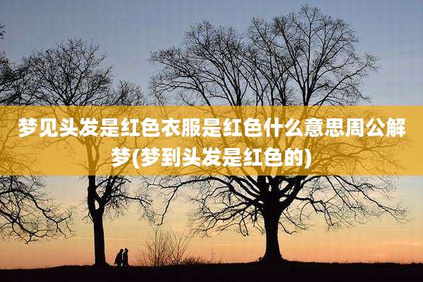 梦见头发是红色衣服是红色什么意思周公解梦(梦到头发是红色的)