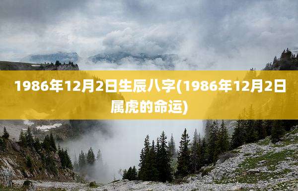 1986年12月2日生辰八字(1986年12月2日属虎的命运)