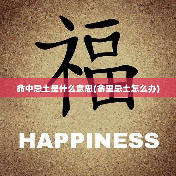 命中忌土是什么意思(命里忌土怎么办)