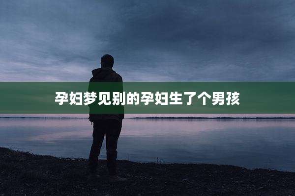 孕妇梦见别的孕妇生了个男孩