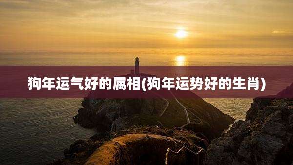 狗年运气好的属相(狗年运势好的生肖)