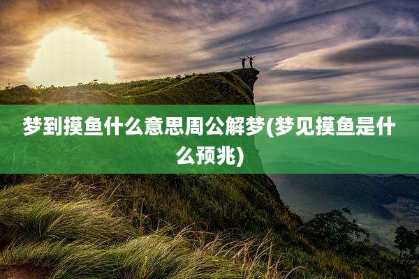 梦到摸鱼什么意思周公解梦(梦见摸鱼是什么预兆)