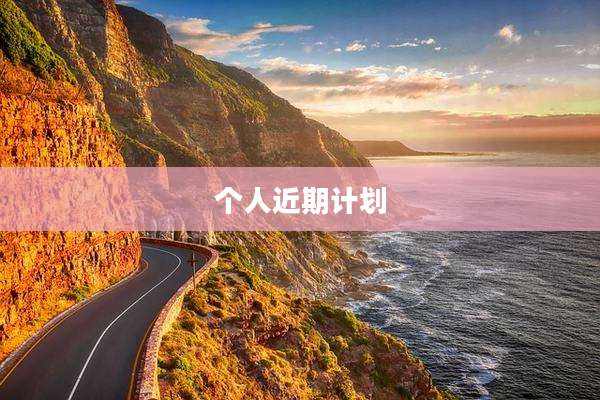 个人近期计划