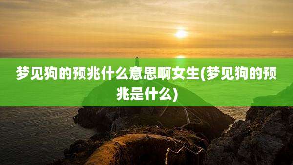 梦见狗的预兆什么意思啊女生(梦见狗的预兆是什么)