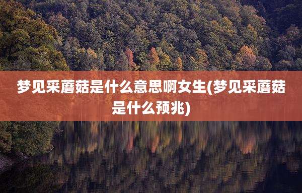 梦见采蘑菇是什么意思啊女生(梦见采蘑菇是什么预兆)