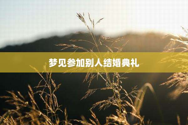梦见参加别人结婚典礼