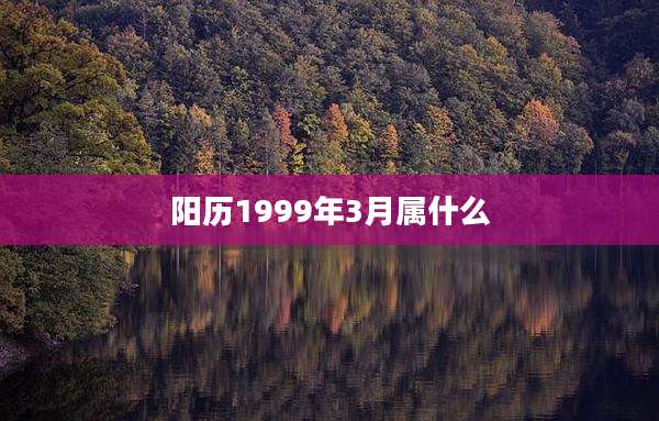 阳历1999年3月属什么
